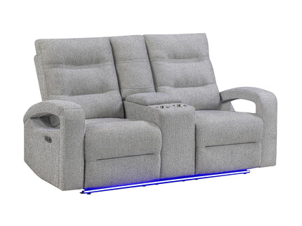 Isolde - Power Reclining Loveseat With LED Lighting - Gray