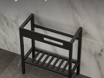 Inspired Console Sink With Built In Washboard, Overflow & Sleek Legs, 28" X 12" - White / Black