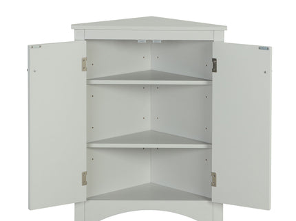 Triangle Bathroom Storage Cabinet With Adjustable Shelves, Freestanding Floor Cabinet For Home Kitchen