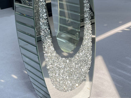 U - Shaped Floor Vase With Shattered Diamond Mirror Surface