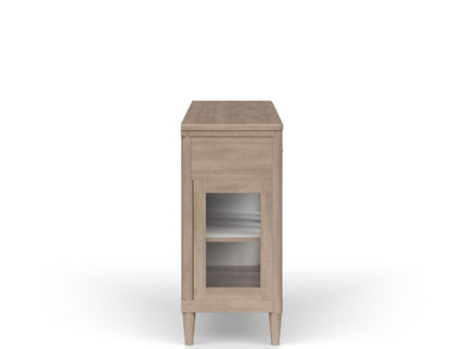 Power Ready - Buffet With Glass Cabinet Doors - Sand