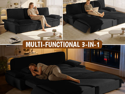 King Size Pull Out Sofa Bed, 3 In 1 Convertible Multifunctional
