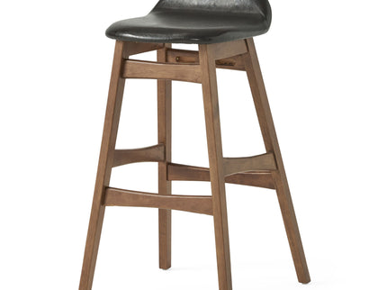 Contemporary Bar Stool With Stylish Seat And Small Backrest
