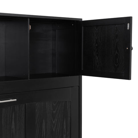 Rustic Casual Murphy Bed With Storage Cabinets