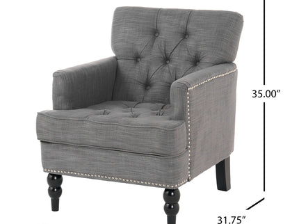 Harrison - Tufted Club Chair With Button Tufted Back And Birch Wood Legs