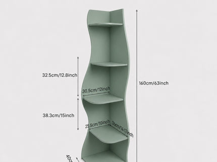 5 Tier S - Shaped Corner Shelf For Living Room