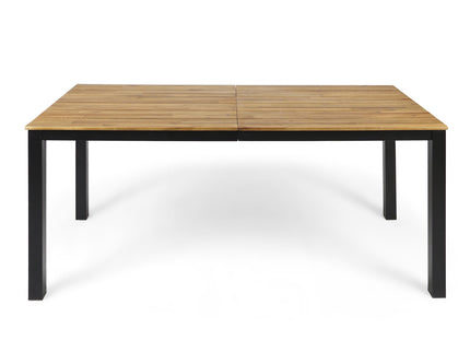 Rectangular Outdoor Dining Table Tabletop With Iron Legs - Black