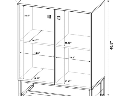 Sager - 4 Shelf Accent Cabinet - Oak