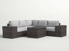 Dark Brown / 2 Pc. Symmetrical Sectional, Table