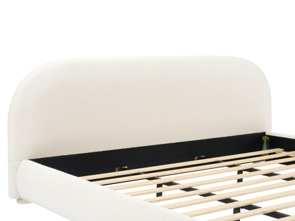 Upholstered Simple Modern Bedroom Bed With Curved Headboard