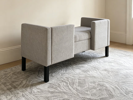 Upholstered Ottoman With 2 Bolster Pillows For Living Room - Gray