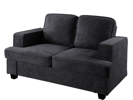 Modern Loveseat, Comfortable 2 Seater Couch With Deep Seating, Loose Back Cushions, Wide Arms