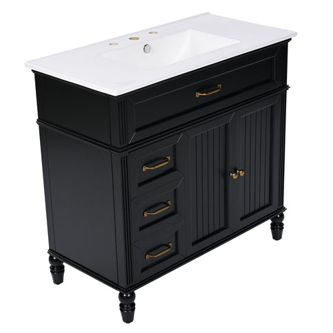 Bathroom Vanity With Sink, Freestanding Cabinet & Drawers