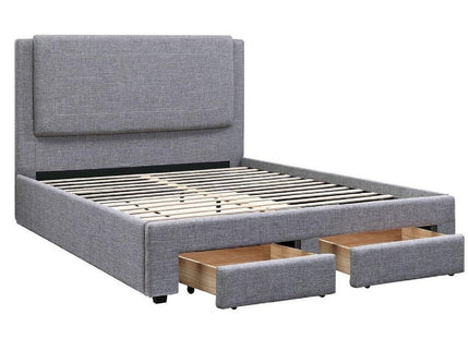 Contemporary Upholstered Bed With Storage Drawers
