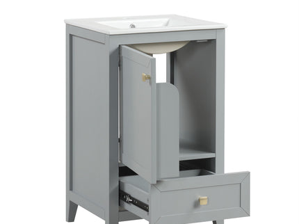 Bathroom Vanity With Sink, Soft Closing Cabinet Door, Storage Rack And Drawer