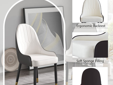 Modern Sponge-Filled Dining Chair, Solid Wood Metal Legs, Suitable For Restaurants, Living Rooms And Rooms (Set of 2)