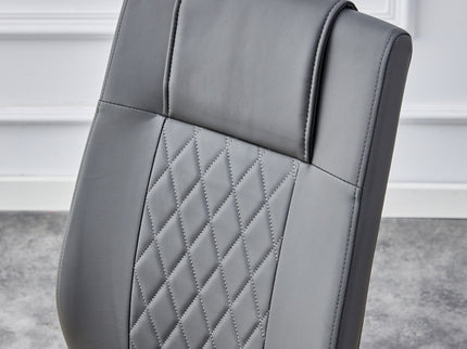 Modern Legged Upholstered Dining Chairs (Set of 4) Artificial For Kitchen And Office - Gray