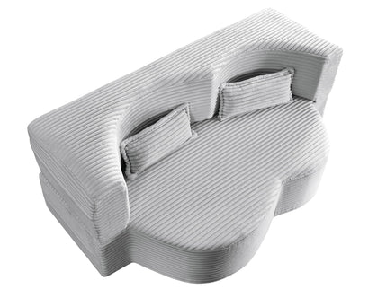Floor Convertible Sleeper Sofa Bed With 2 Pillows