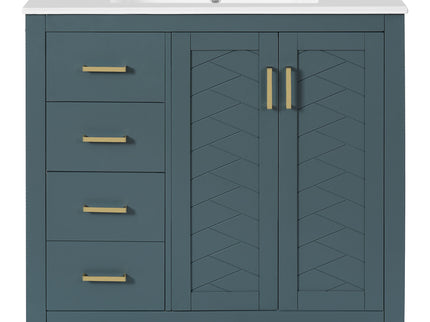 Bathroom Vanity With Sink Combo, Storage Cabinet, Freestanding Set With 3 Drawers & Soft Closing Doors