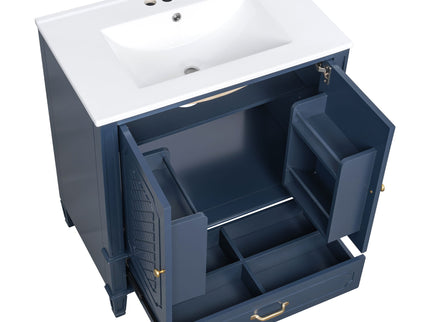 Bathroom Vanity With Sink, Soft Closing Door, Multi Functional Storage