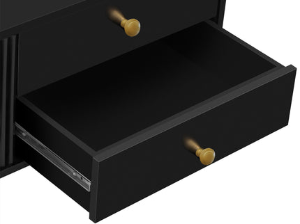 TV Media Console Table, TV Stand With Storage For Living Room - Black