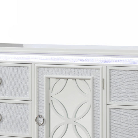 Abigale - 6 Drawer Dresser With LED (Includes Dresser Only, Mirror Not Included) - White