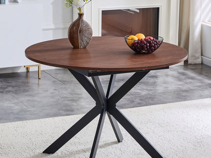 Extendable Round Dining Table - Walnut
