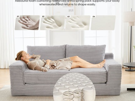 Convertible Loveseat Sofa Bed With Memory Foam & Steel Frame