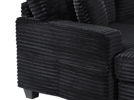 Upholstered U-Shaped Sectional Sofa With Movable Ottoman And Side Storage Pockets