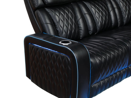 Electra - Power Reclining Sofa With Power Headrests, Drop Down Table, Reading Light, Massage, LED Lighting And USB Control