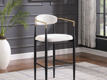 Upholstered Bar Stools With Backs For Kitchen Island (Set of 2) - Beige