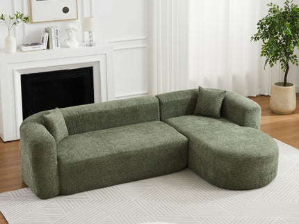 L - Shape Boneless Cloud Couch With 2 Throw Pillows For Living Room